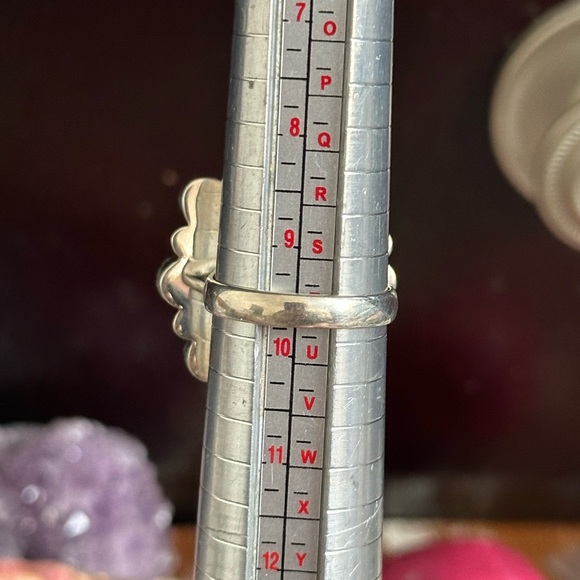 Turquoise Multistone Cluster Southwestern Sterling Silver Ring - Picture 4 of 5